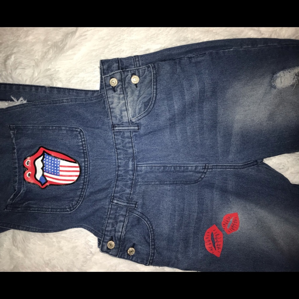 Rolling Stones inspired overalls